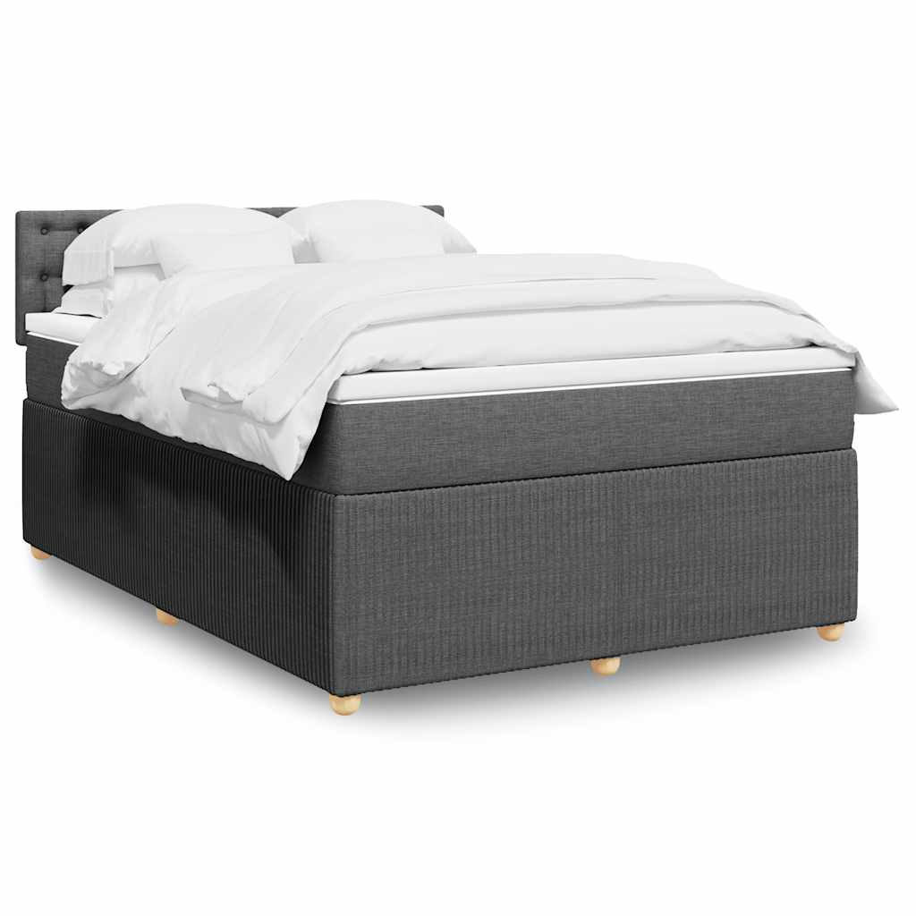 Giroletto a Molle con Materasso Grigio Scuro 140x200cm Tessuto | homemem39