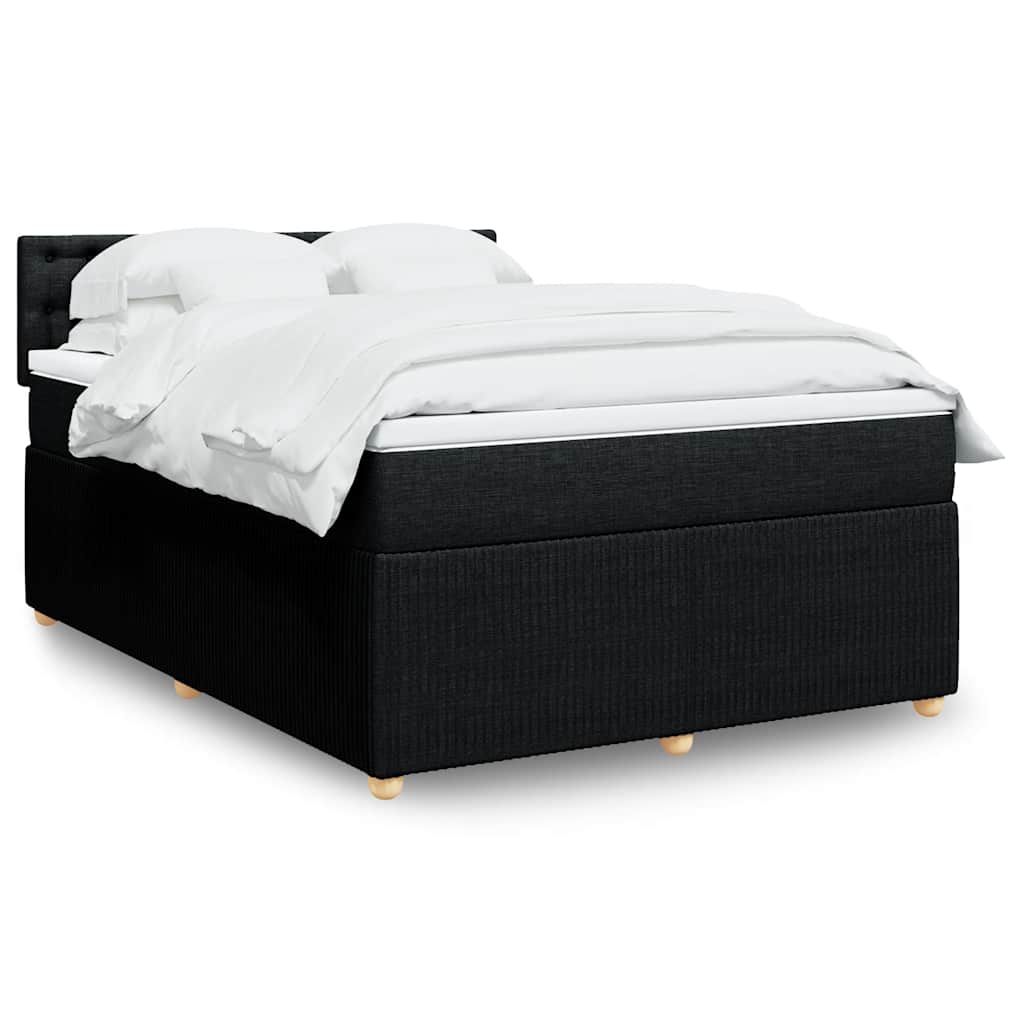Giroletto a Molle con Materasso Nero 140x200 cm in Tessuto | homemem39