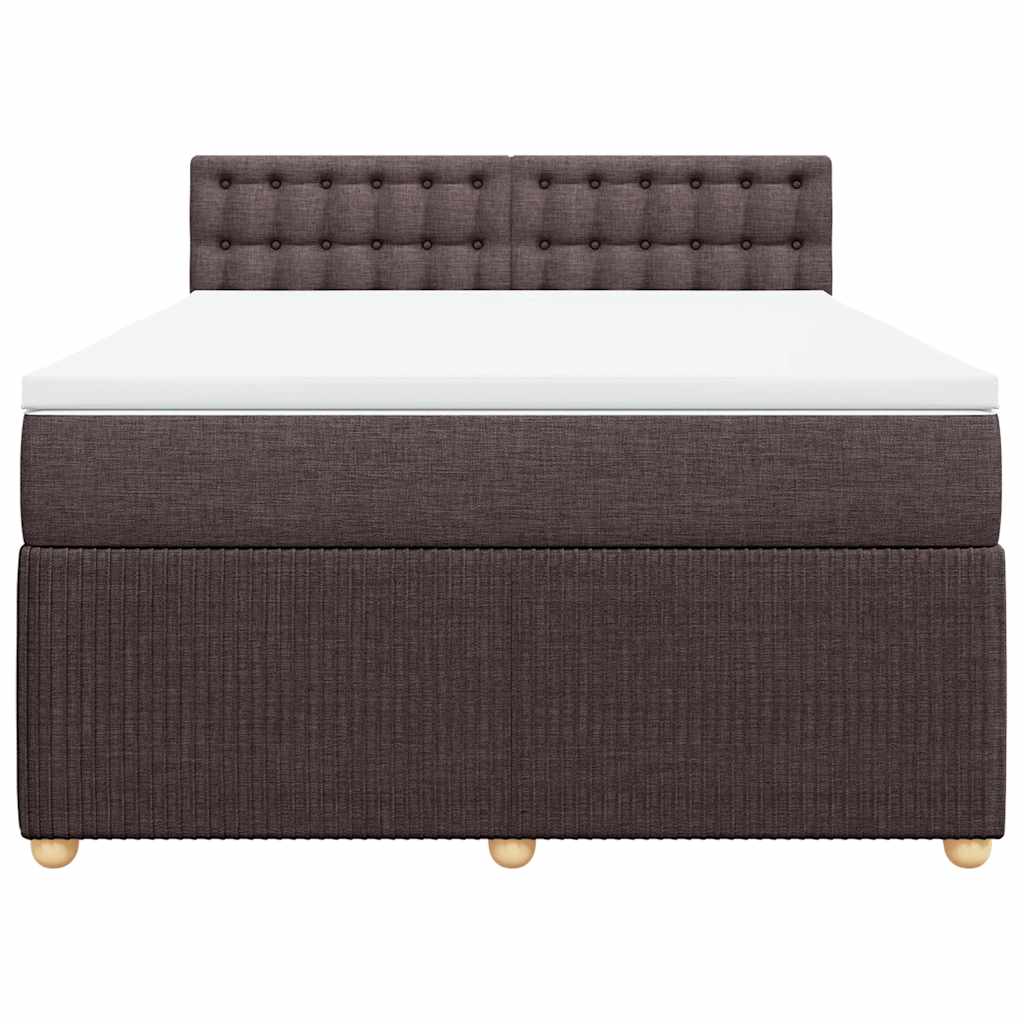 Giroletto a Molle con Materasso Marrone Scuro 140x200cm Tessuto | homemem39
