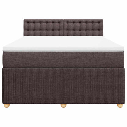 Giroletto a Molle con Materasso Marrone Scuro 140x200cm Tessuto | homemem39