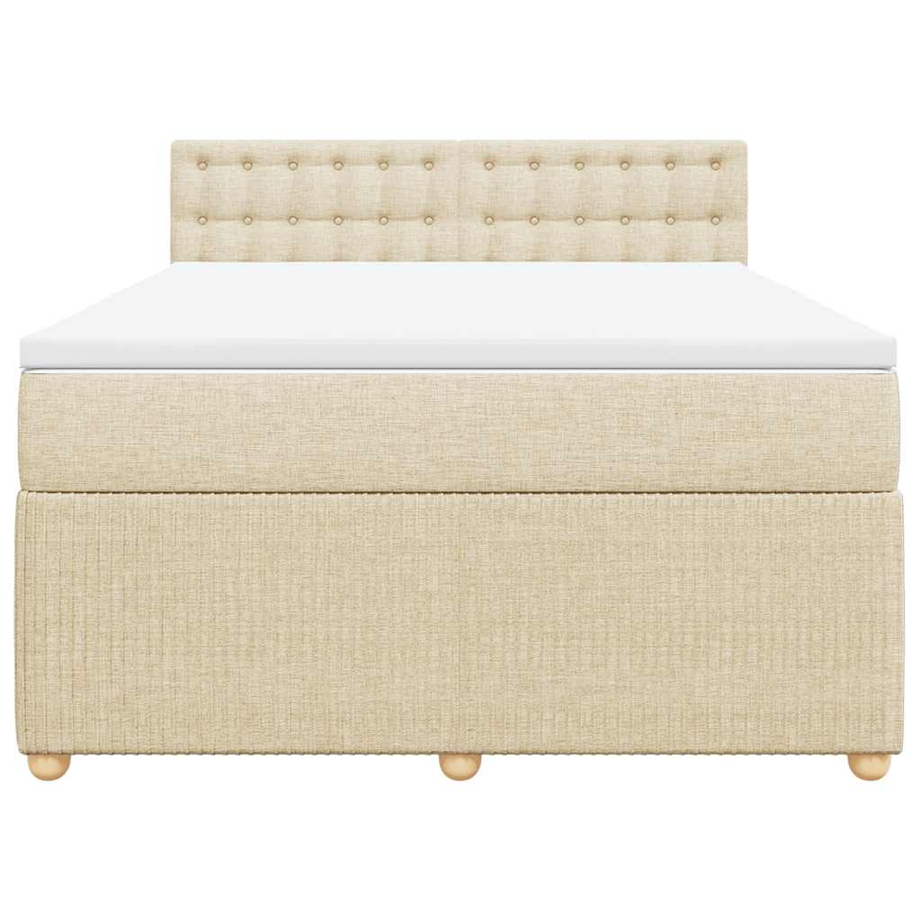 Giroletto a Molle con Materasso Crema 140x200 cm in Tessuto | homemem39