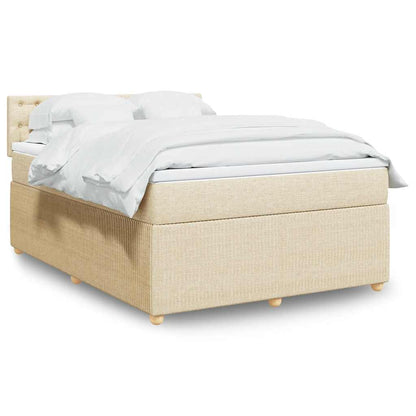 Giroletto a Molle con Materasso Crema 140x200 cm in Tessuto | homemem39