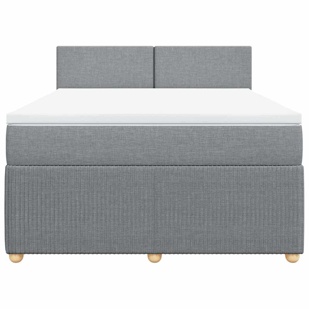 Giroletto a Molle con Materasso Grigio Chiaro 160x200cm Tessuto