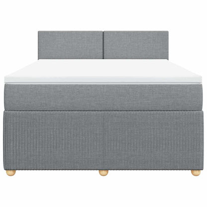 Giroletto a Molle con Materasso Grigio Chiaro 160x200cm Tessuto