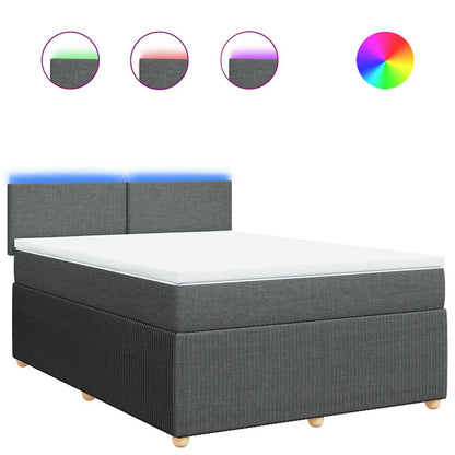 Giroletto a Molle con Materasso Grigio Scuro 160x200 cm Tessuto | homemem39