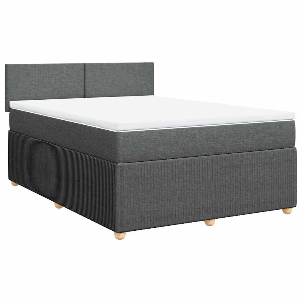 Giroletto a Molle con Materasso Grigio Scuro 160x200 cm Tessuto | homemem39