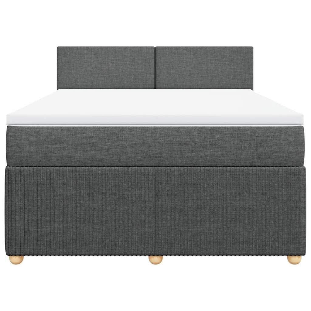 Giroletto a Molle con Materasso Grigio Scuro 160x200 cm Tessuto