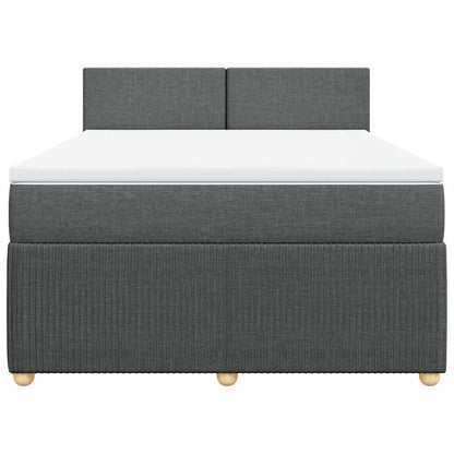 Giroletto a Molle con Materasso Grigio Scuro 160x200 cm Tessuto