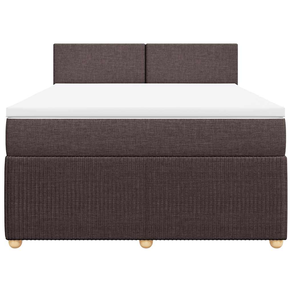 Giroletto a Molle con Materasso Marrone Scuro 160x200cm Tessuto | homemem39
