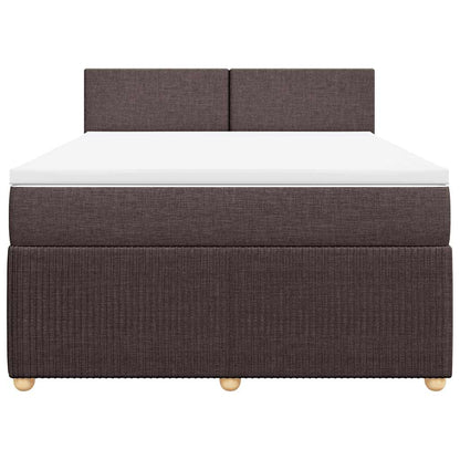 Giroletto a Molle con Materasso Marrone Scuro 160x200cm Tessuto | homemem39