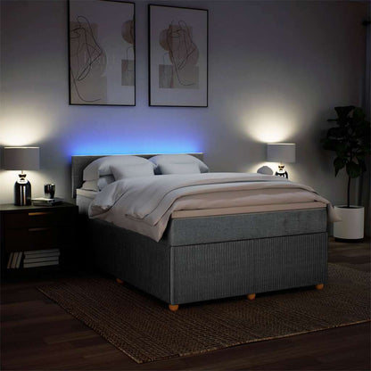 Giroletto a Molle con Materasso Grigio Chiaro 160x200cm Tessuto | homemem39