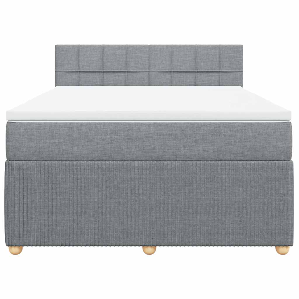 Giroletto a Molle con Materasso Grigio Chiaro 160x200cm Tessuto | homemem39
