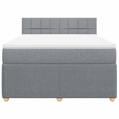 Giroletto a Molle con Materasso Grigio Chiaro 160x200cm Tessuto | homemem39
