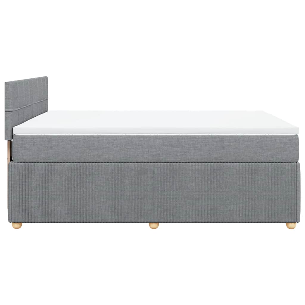 Giroletto a Molle con Materasso Grigio Chiaro 160x200cm Tessuto | homemem39