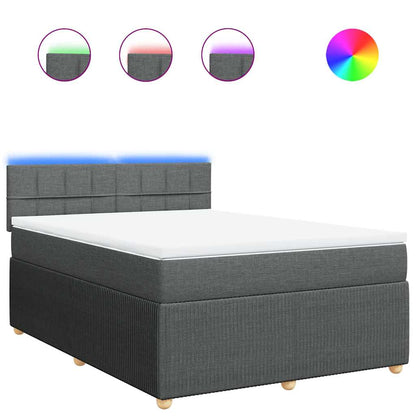Giroletto a Molle con Materasso Grigio Scuro 160x200 cm Tessuto | homemem39