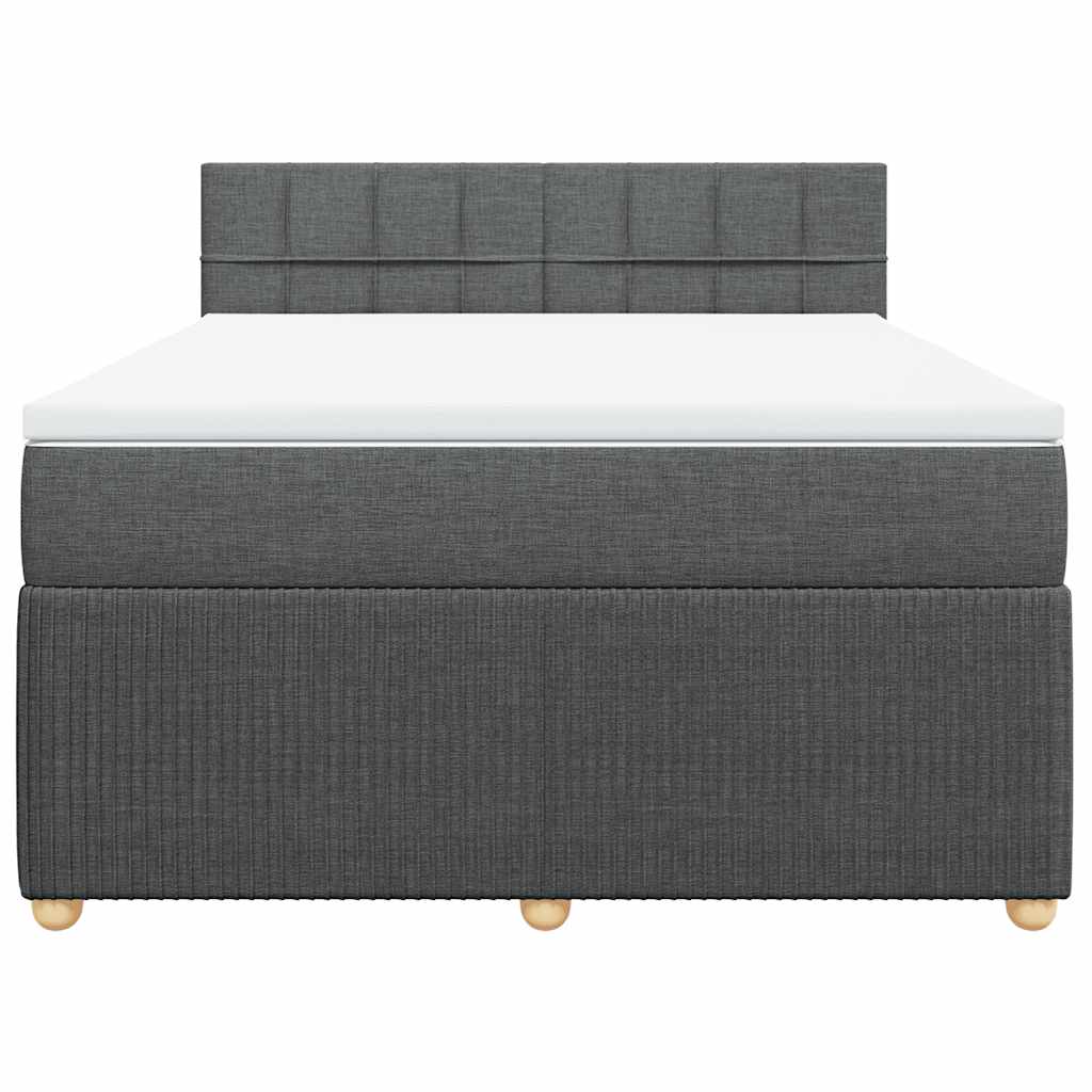 Giroletto a Molle con Materasso Grigio Scuro 160x200 cm Tessuto | homemem39