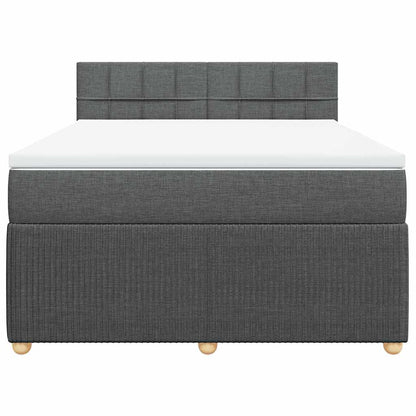 Giroletto a Molle con Materasso Grigio Scuro 160x200 cm Tessuto | homemem39