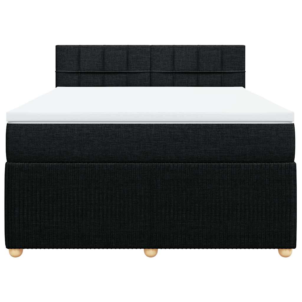 Giroletto a Molle con Materasso Nero 160x200 cm in Tessuto | homemem39