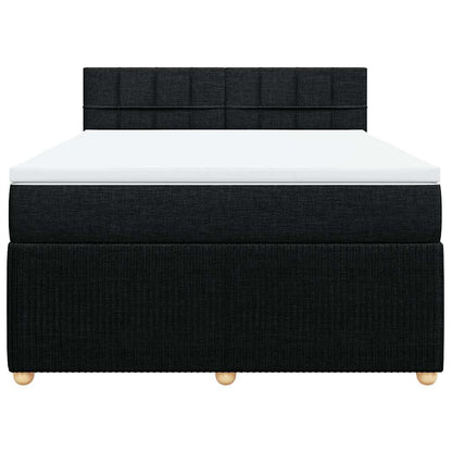 Giroletto a Molle con Materasso Nero 160x200 cm in Tessuto | homemem39