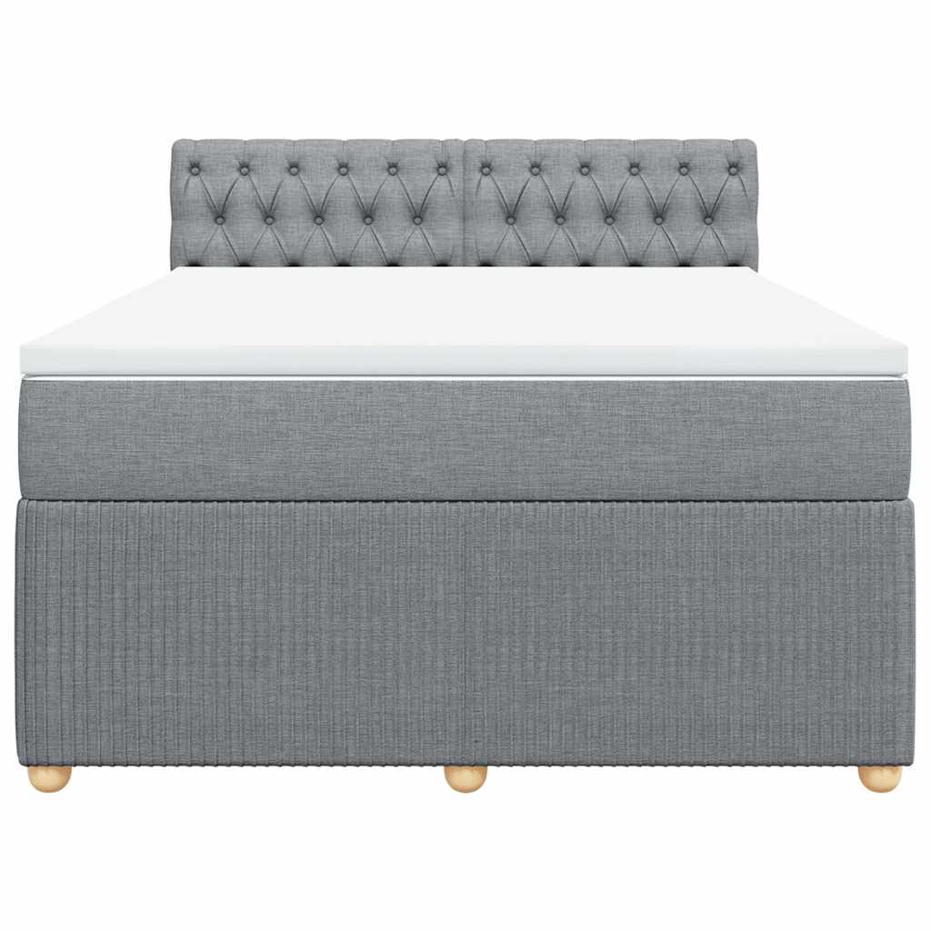 Giroletto a Molle con Materasso Grigio Chiaro 160x200cm Tessuto