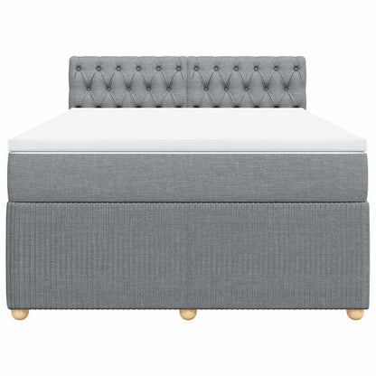 Giroletto a Molle con Materasso Grigio Chiaro 160x200cm Tessuto