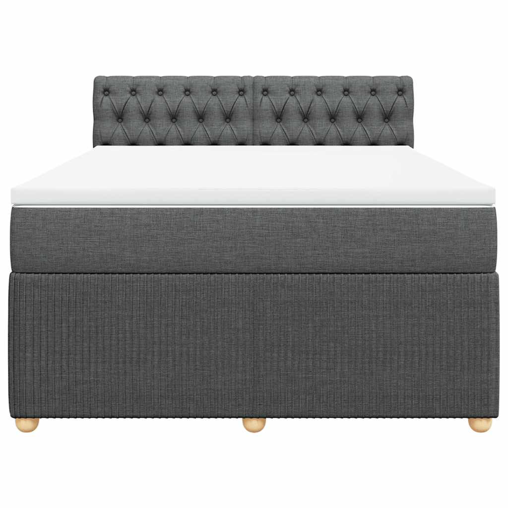 Giroletto a Molle con Materasso Grigio Scuro 160x200 cm Tessuto | homemem39
