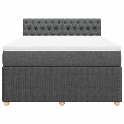 Giroletto a Molle con Materasso Grigio Scuro 160x200 cm Tessuto