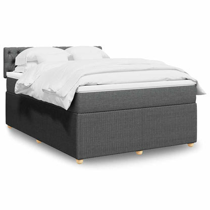 Giroletto a Molle con Materasso Grigio Scuro 160x200 cm Tessuto | homemem39