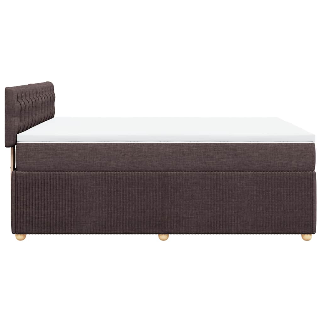 Giroletto a Molle con Materasso Marrone Scuro 160x200cm Tessuto | homemem39