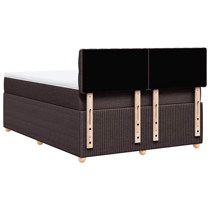 Giroletto a Molle con Materasso Marrone Scuro 160x200cm Tessuto | homemem39