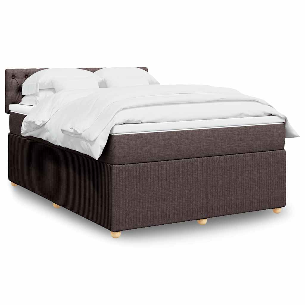 Giroletto a Molle con Materasso Marrone Scuro 160x200cm Tessuto | homemem39