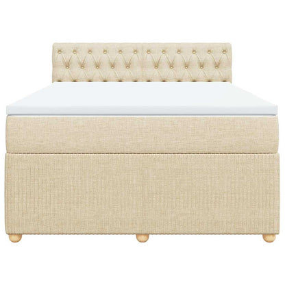 Giroletto a Molle con Materasso Crema 160x200 cm in Tessuto | homemem39