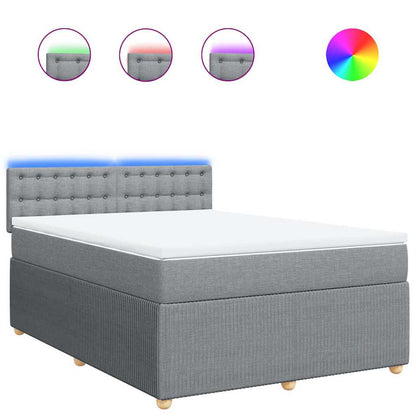 Giroletto a Molle con Materasso Grigio Chiaro 160x200cm Tessuto | homemem39