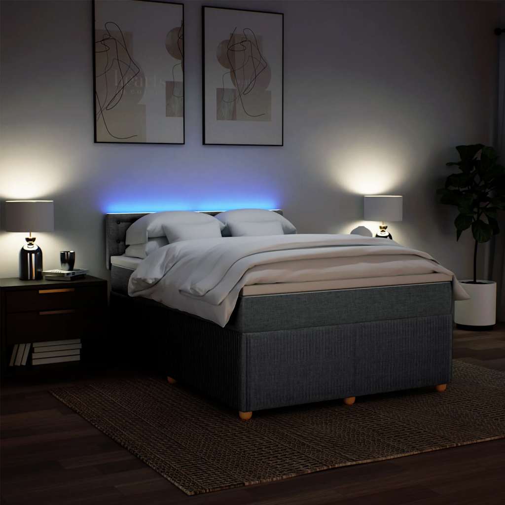Giroletto a Molle con Materasso Grigio Chiaro 160x200cm Tessuto | homemem39