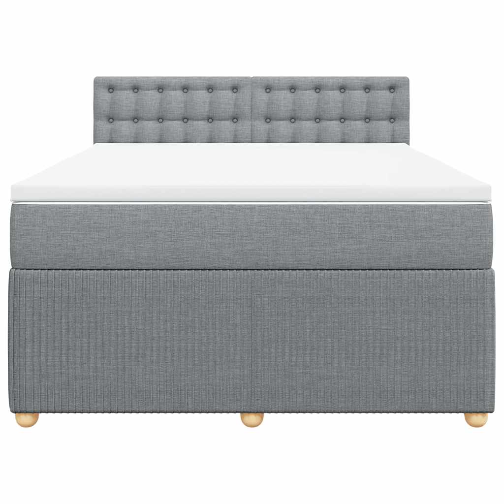 Giroletto a Molle con Materasso Grigio Chiaro 160x200cm Tessuto | homemem39