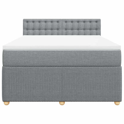 Giroletto a Molle con Materasso Grigio Chiaro 160x200cm Tessuto | homemem39