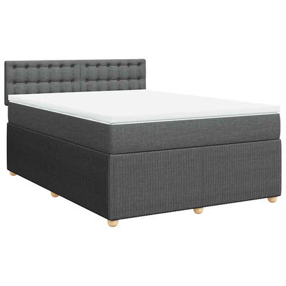 Giroletto a Molle con Materasso Grigio Scuro 160x200 cm Tessuto | homemem39