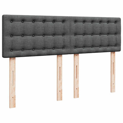 Giroletto a Molle con Materasso Grigio Scuro 160x200 cm Tessuto