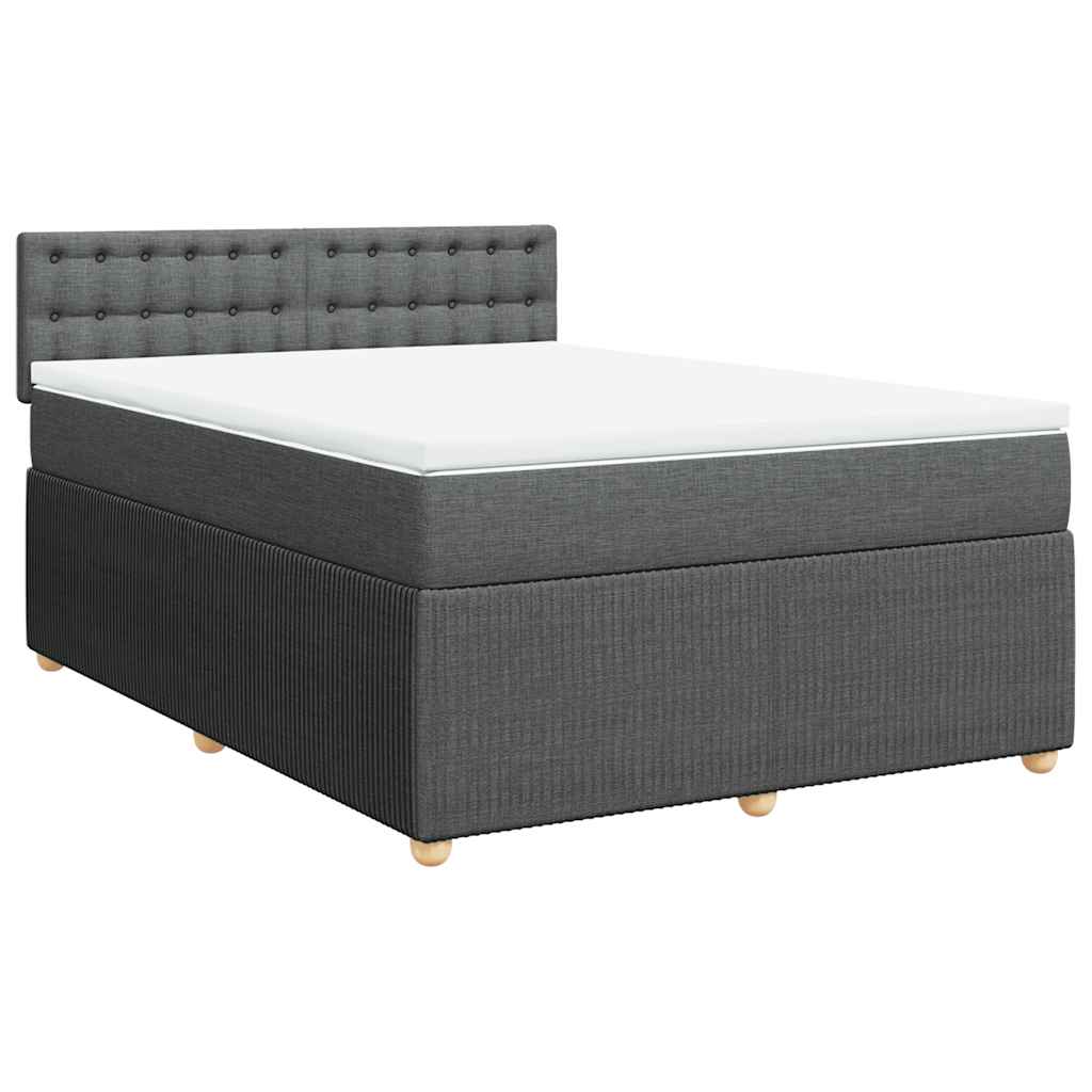 Giroletto a Molle con Materasso Grigio Scuro 160x200 cm Tessuto