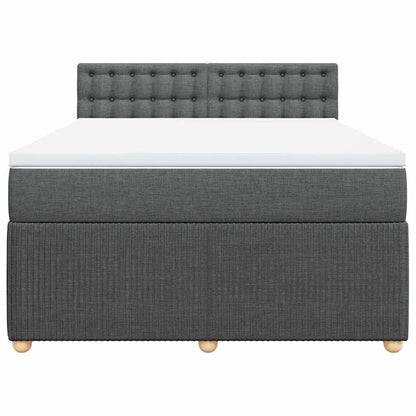Giroletto a Molle con Materasso Grigio Scuro 160x200 cm Tessuto