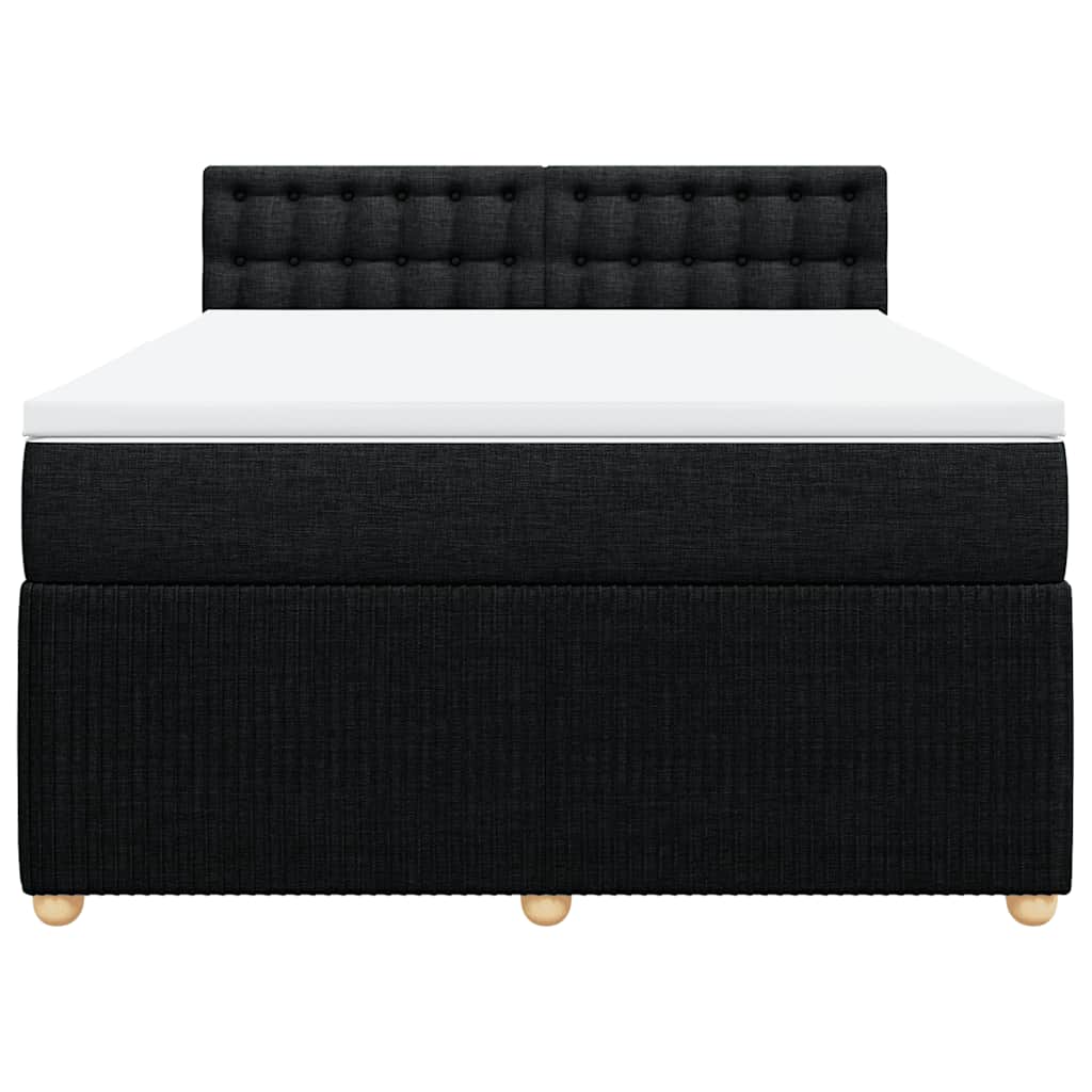 Giroletto a Molle con Materasso Nero 160x200 cm in Tessuto | homemem39
