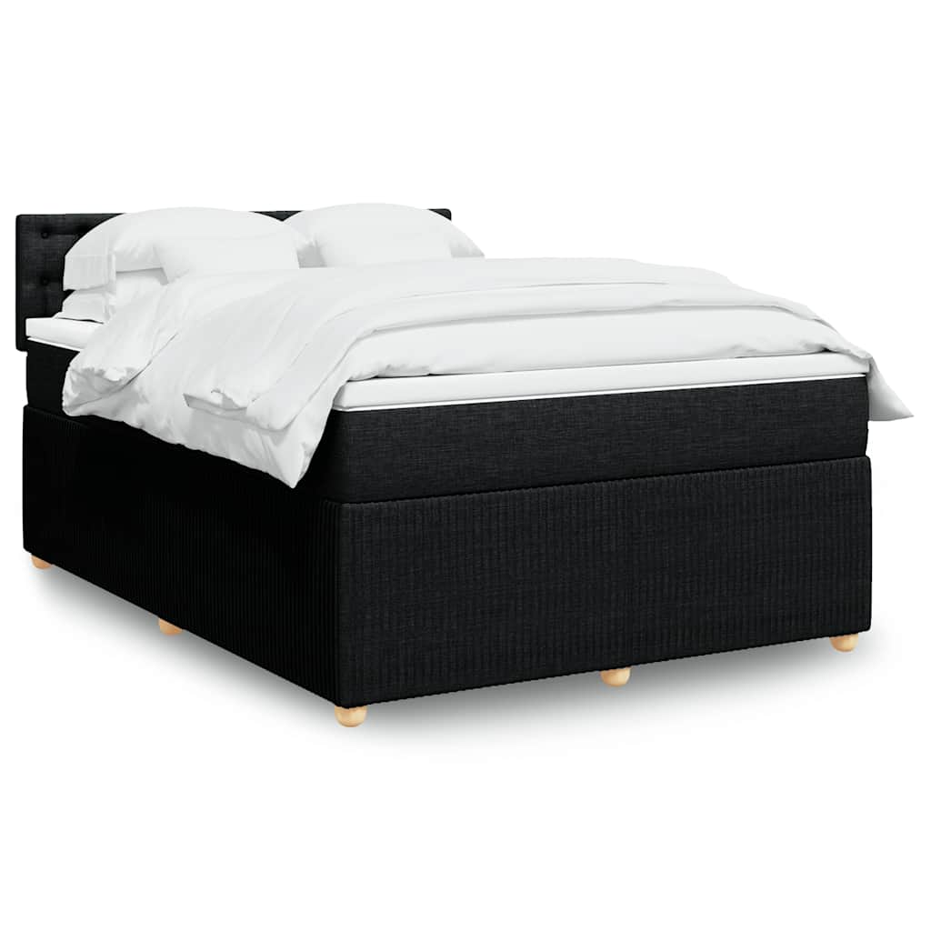 Giroletto a Molle con Materasso Nero 160x200 cm in Tessuto | homemem39