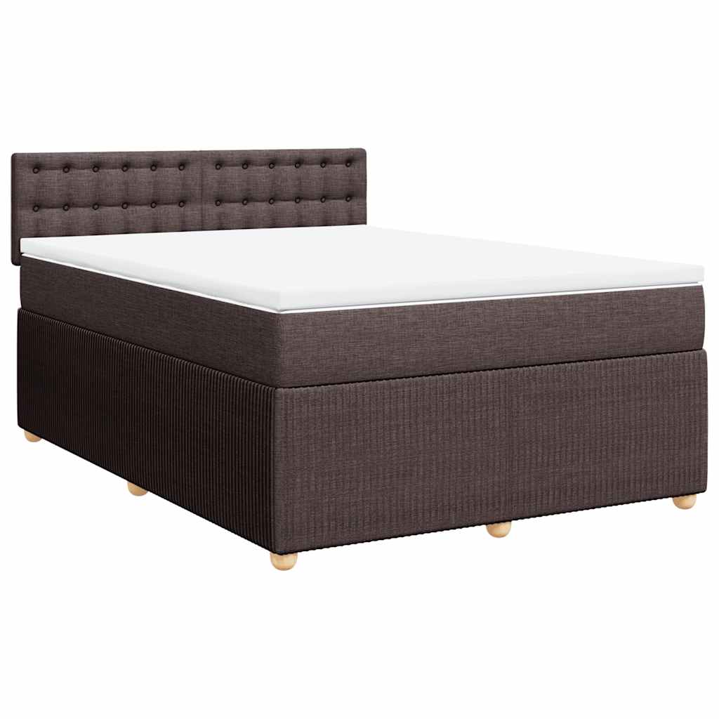 Giroletto a Molle con Materasso Marrone Scuro 160x200cm Tessuto | homemem39