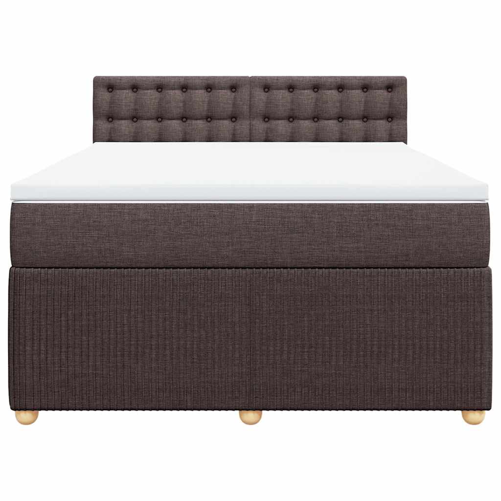 Giroletto a Molle con Materasso Marrone Scuro 160x200cm Tessuto | homemem39