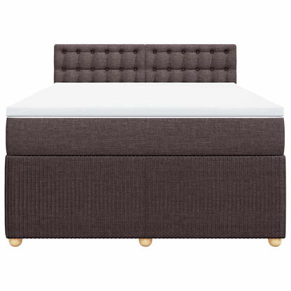 Giroletto a Molle con Materasso Marrone Scuro 160x200cm Tessuto
