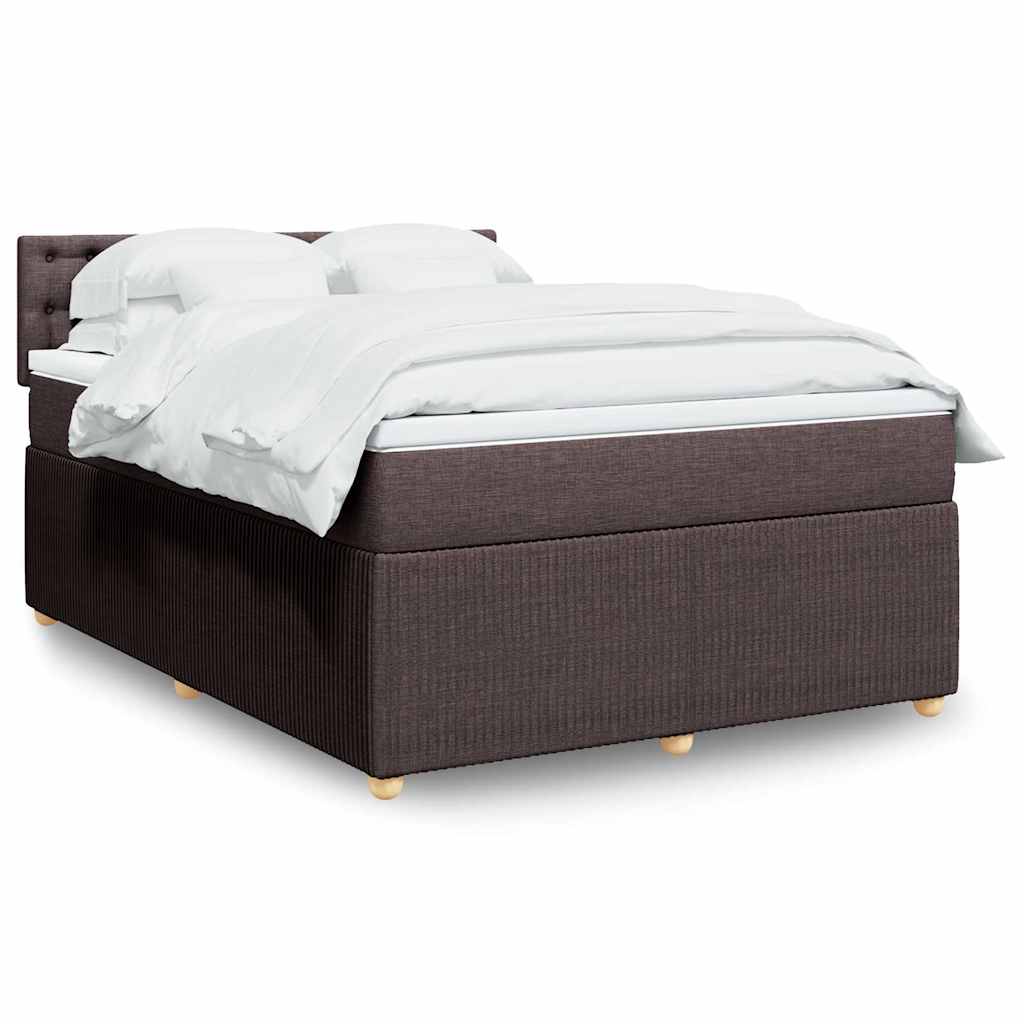 Giroletto a Molle con Materasso Marrone Scuro 160x200cm Tessuto | homemem39