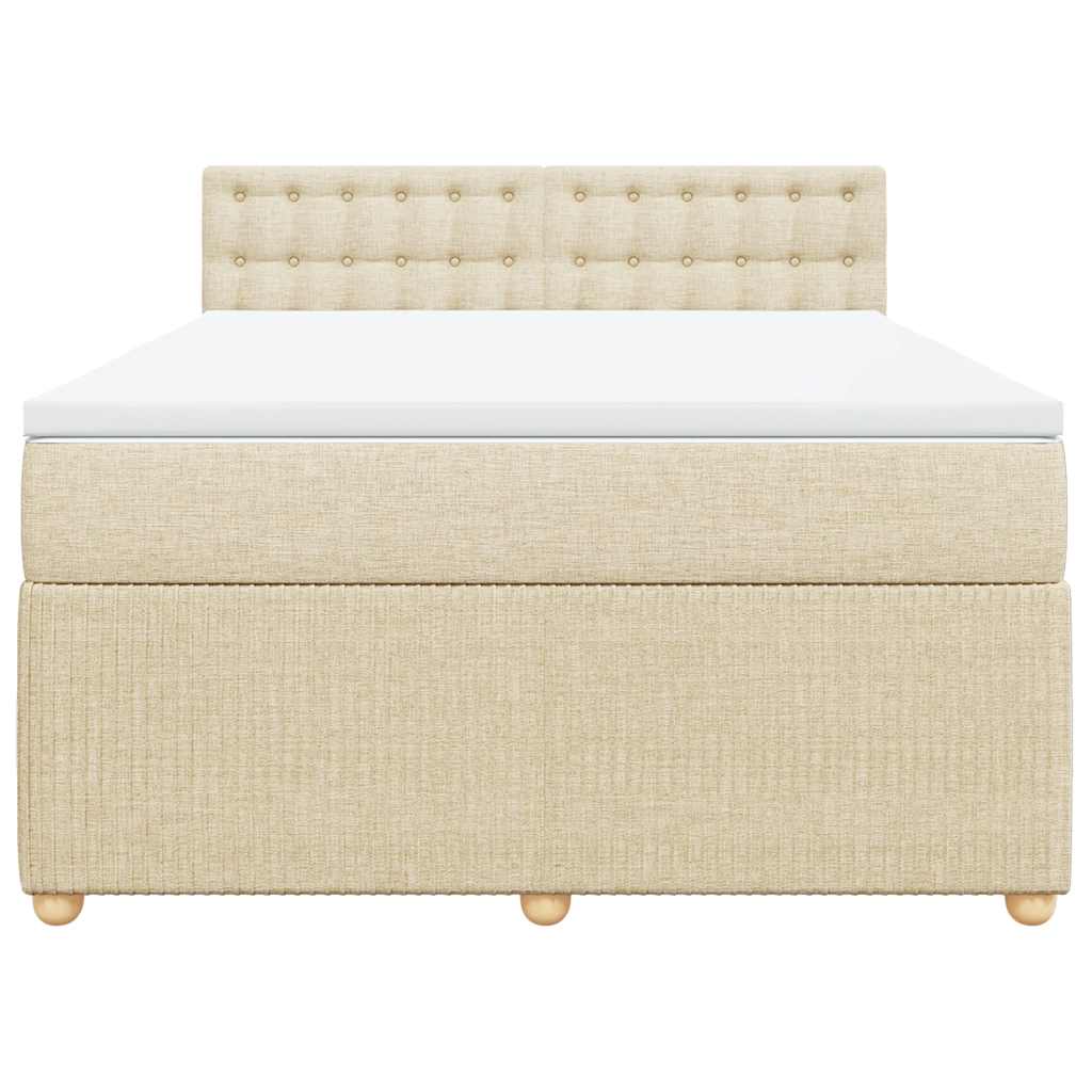 Giroletto a Molle con Materasso Crema 160x200 cm in Tessuto | homemem39