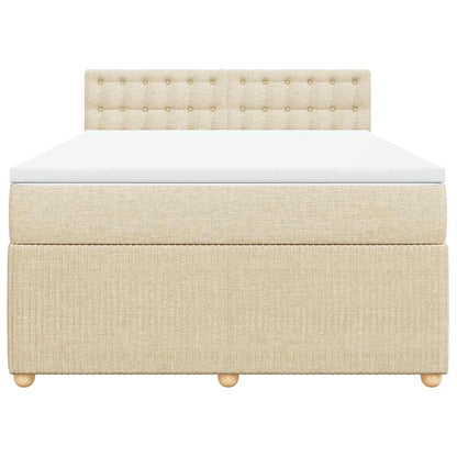 Giroletto a Molle con Materasso Crema 160x200 cm in Tessuto | homemem39
