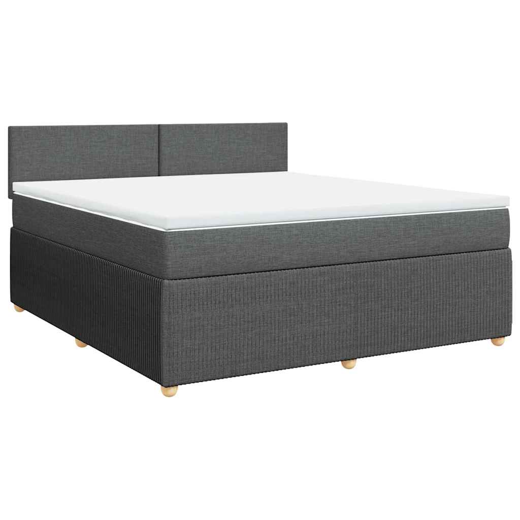 Giroletto a Molle con Materasso Grigio Scuro 180x200 cm Tessuto