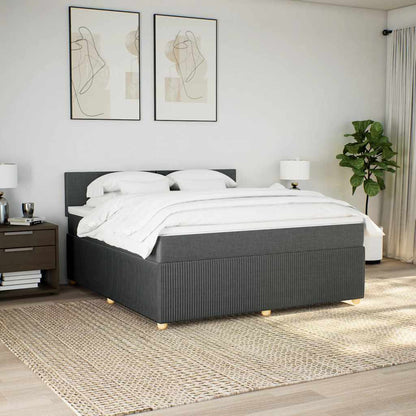 Giroletto a Molle con Materasso Grigio Scuro 180x200 cm Tessuto